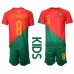Cheap Portugal Bruno Fernandes #8 Home Football Kit Children World Cup 2022 Short Sleeve (+ pants)